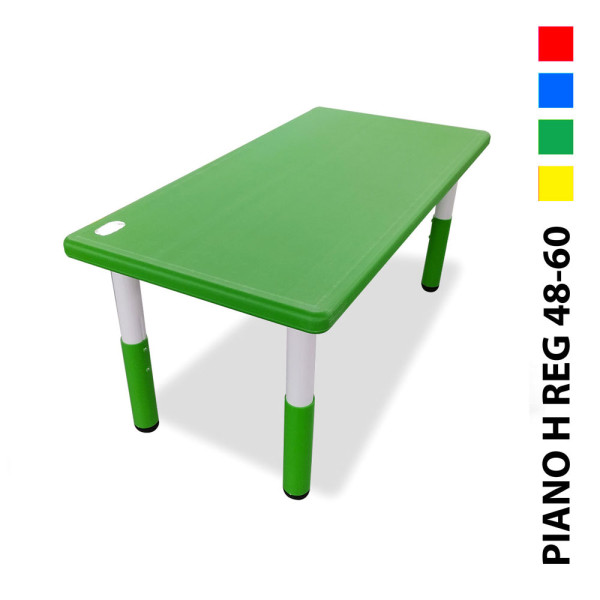 TAVOLO RETTANGOLARE ZK IN PLASTICA ALTEZZA REGOLABILE CM 120X60X48-60 (H)