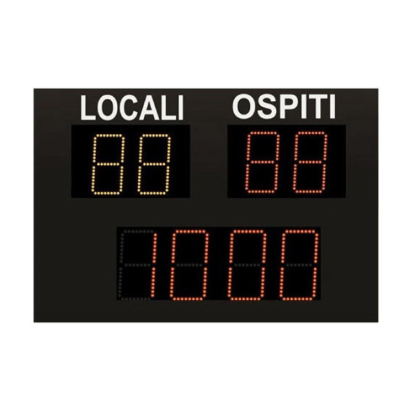 TABELLONE SEGNAPUNTI ELETTRONICO BASE PER BASKET CON CONSOLE GESTIONE CM 100 X 12 X 75 (H)