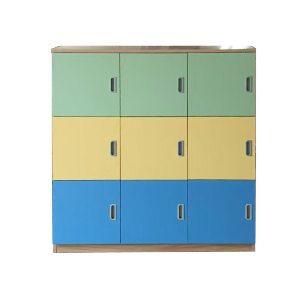 MOBILE BASSO 9 CASELLE CON ANTE COLORATE Y CM 114 x 40 x 124 (H)