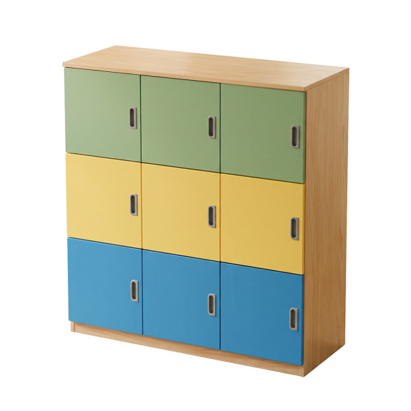 MOBILE BASSO 9 CASELLE CON ANTE COLORATE Y CM 114x40x124 (H)