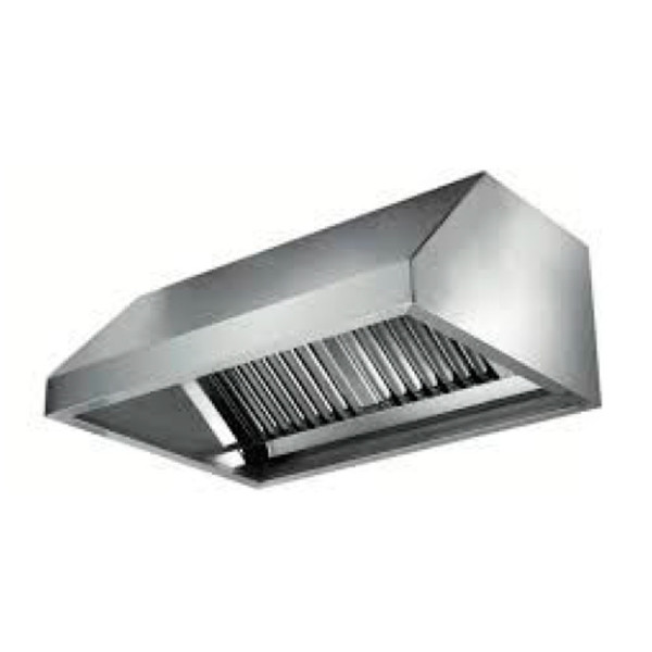 CAPPA A PARETE CON MOTORE INCORPORATO COSTRUZIONE IN ACCIAIO INOX AISI 430 CM 100 X 90 X 45 (H)