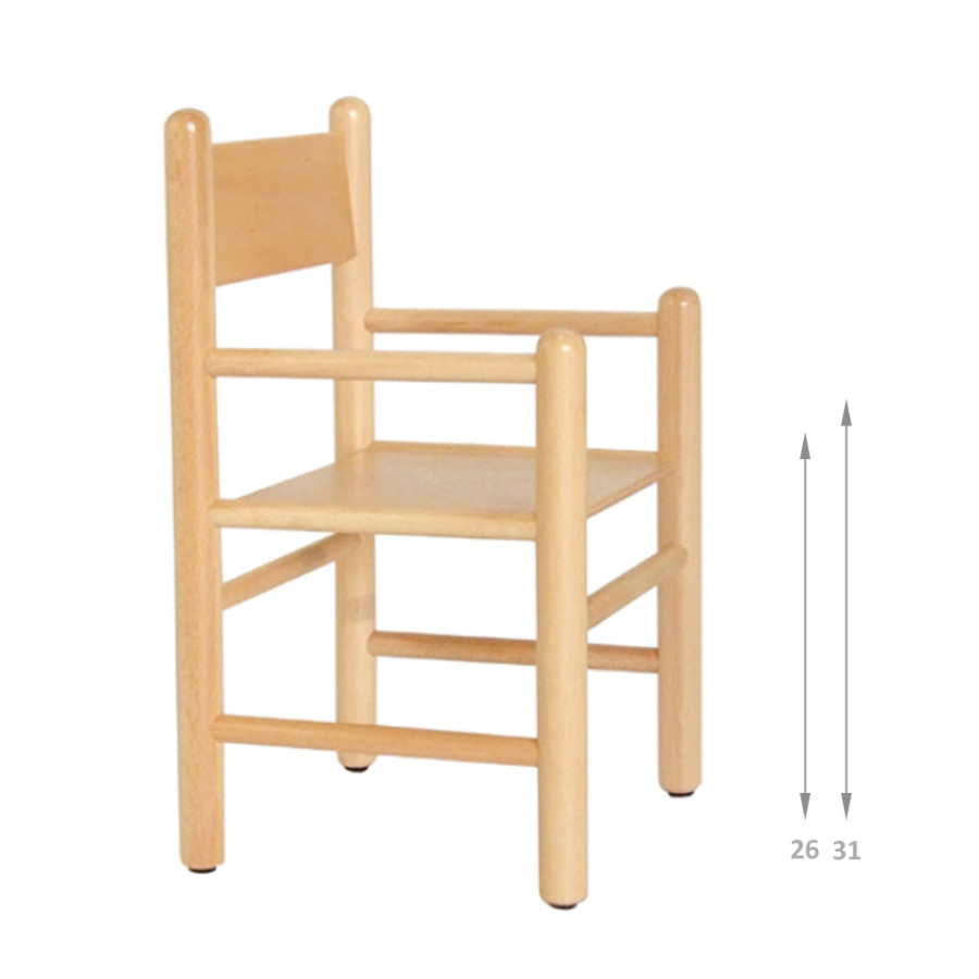 SEDIA CON BRACCIOLI E SCHIENALE HAPPY IN LEGNO DI FAGGIO H SEDUTA DA 26 E 31