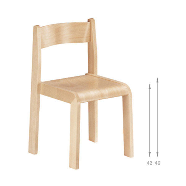 SEDIA SLIM IMPILABILE IN LEGNO DI FAGGIO H SEDUTA DA 42 E 46