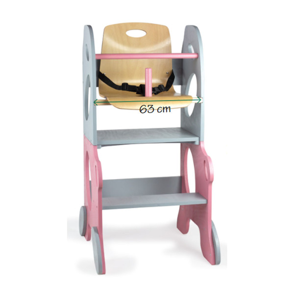 SEDIOLONE TORRE MONTESSORI MULTIFUNZIONE CM 63,5 X 63,5 X 90 (H)