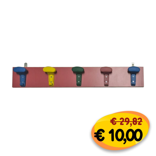 ATTACCAPANNI A MURO RIGA A 5 POSTI CM. 90x13 - PRODOTTO FINE SERIE