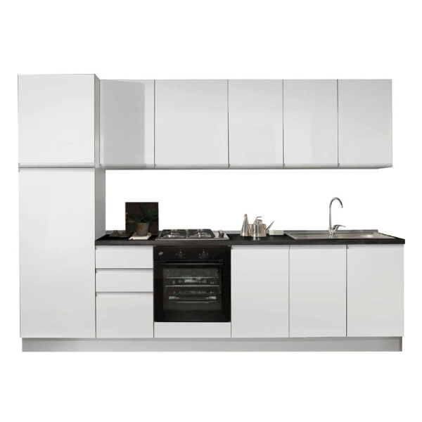 CUCINA BASIC 300 WHITE CON COLONNA CM 300 X 60 X 216 (H)