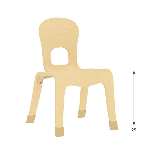 SEDIA CLOUD 25 IN LEGNO | DIMENSIONI CM 35X33X45,5 (H) | ALTEZZA SEDUTA CM 25