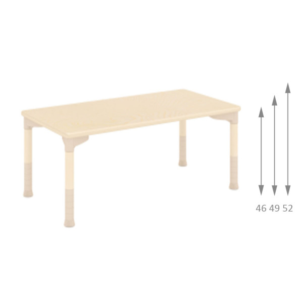 TAVOLO RETTANGOLARE TOBY IN LEGNO CM 120 X 60 ALTEZZA REGOLABILE 46 - 49 - 52