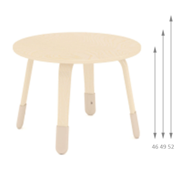 TAVOLO TONDO CLOUD IN LEGNO CM 120 X 120 ALTEZZA REGOLABILE 46 - 49 - 52