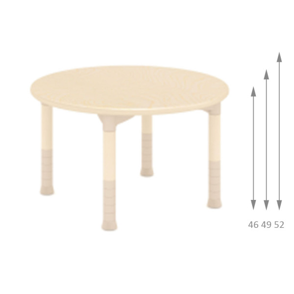 TAVOLO TONDO TOBY IN LEGNO CM 120 X 120 ALTEZZA REGOLABILE 46 - 49 - 52