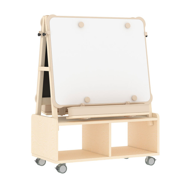 CARRELLO LAVAGNA DOPPIA PORTAOGGETTI CM 79 X 55 X 107 (H) CON RUOTE