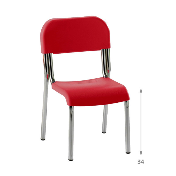 SEDIA IMPILABILE IN POLIETILENE SEDUTA 34 CM 38 X 40 X 61 (H) IGNIFUGA CL1