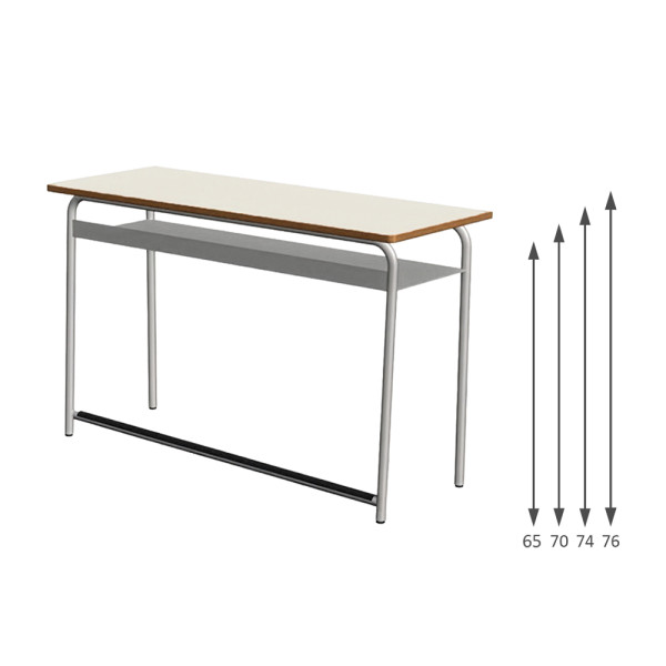 BANCO BIPOSTO CON POGGIAPIEDE E SOTTOPIANO CM 120 X 50