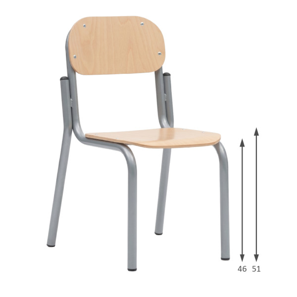 SEDIA ALLIEVI IN FAGGIO | DIMENSIONE SEDUTA CM 40X36 | ALTEZZA SEDUTA CM 46/51
