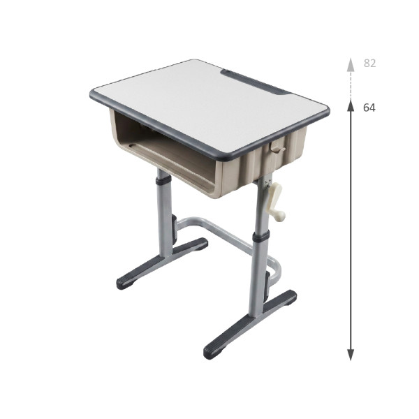 BANCHETTO CON CASSETTONE E MANOVELLA PER ALTEZZA REGOLABILE | DIMENSIONE PIANO CM 60X45 | ALTEZZA PIANO CM 64-82