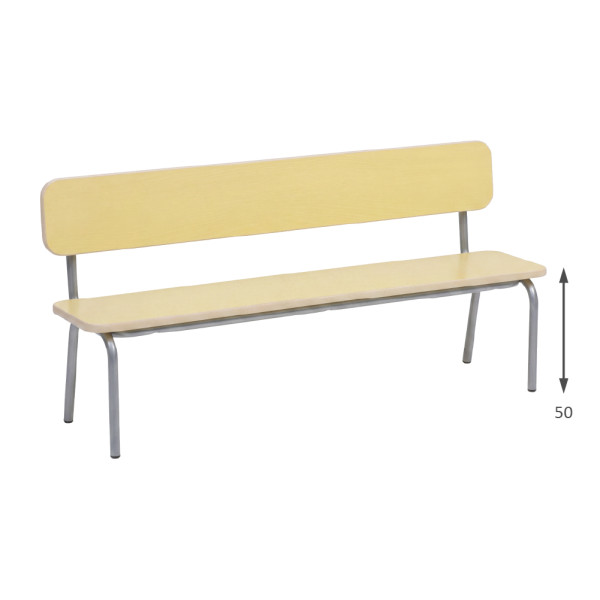 PANCA CON SCHIENALE | DIMENSIONE SEDUTA CM 125X35 | ALTEZZA SEDUTA CM 50