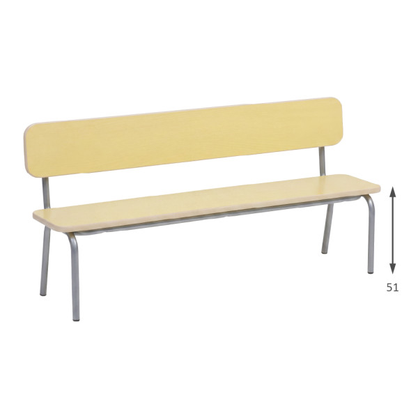 PANCA CON SCHIENALE | DIMENSIONE SEDUTA CM 150x35 | ALTEZZA SEDUTA CM 51