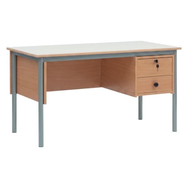 CATTEDRA CON DOPPIO CASSETTO E SERRATURA CM 140X70X76 (H)