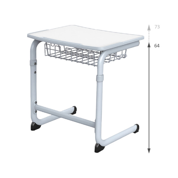 BANCHETTO CON GRIGLIA SOTTOBANCO E ALTEZZA REGOLABILE | DIMENSIONE PIANO CM 70X50 | ALTEZZA PIANO CM 64-73