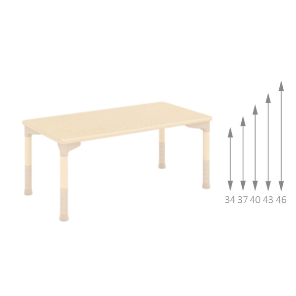 TAVOLO RETTANGOLARE TOBY 34-46 IN LEGNO CM 120 X 60 ALTEZZA REGOLABILE 34 - 37 - 40 - 43 - 46