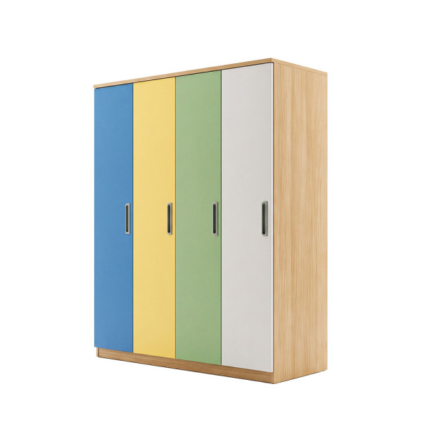 MOBILE SPOGLIATOIO BASSO CON 4 ANTE COLORATE Y CM 130x40x124 (H)