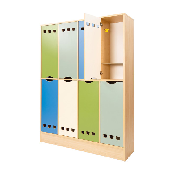 ARMADIO GUARDAROBA CON 8 ANTE PASTELLO CM 130X35X172 (H)