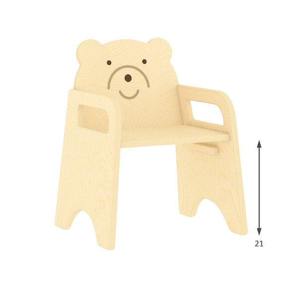 SEDIA TEDDY IN LEGNO | DIMENSIONI CM 35X29X40 (H) | ALTEZZA SEDUTA CM 21