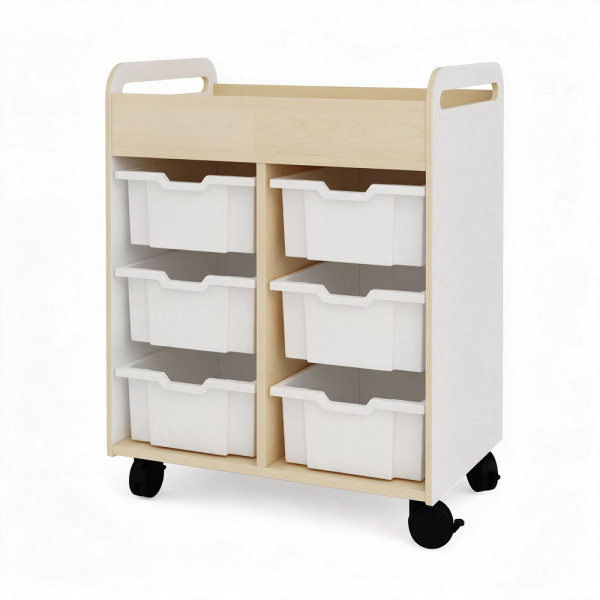 CARRELLO PORTAOGGETTI BIANCO COMPLETO DI VASCHETTE CM 68,5 x 45 x 88 (H)