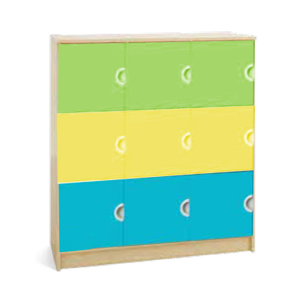 MOBILE BASSO 9 CASELLE CON ANTE COLORATE DIM CM 114 x 40 x 124 (H)