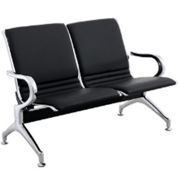 PANCA ATTESA IN METALLO A 2 POSTI CON CUSCINO INTERNO  DIM CM. 124 X 65 X 80 (H)