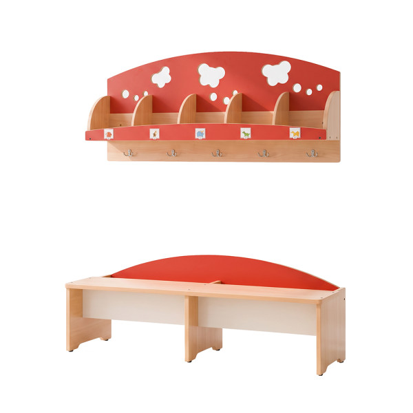 SET PANCA CON APPENDIABITI CM. 120X50X30 (H) PANCA 120X21X28 (H) APPENDIABITI