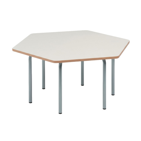BANCO ESAGONALE PER ASILO | DIMENSIONE LATO PIANO CM 55 | ALTEZZA PIANO CM 53