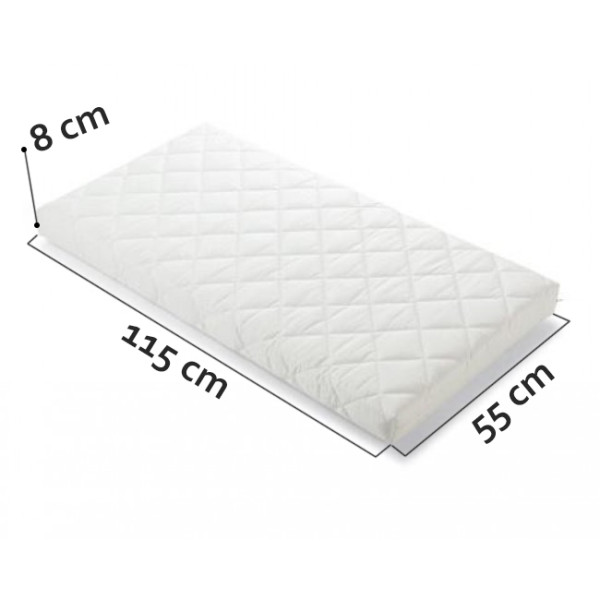 MATERASSINO IN SPUGNA TRAPUNTATO IN COTONE CM. 115x55X8 (SP) PER ARD363