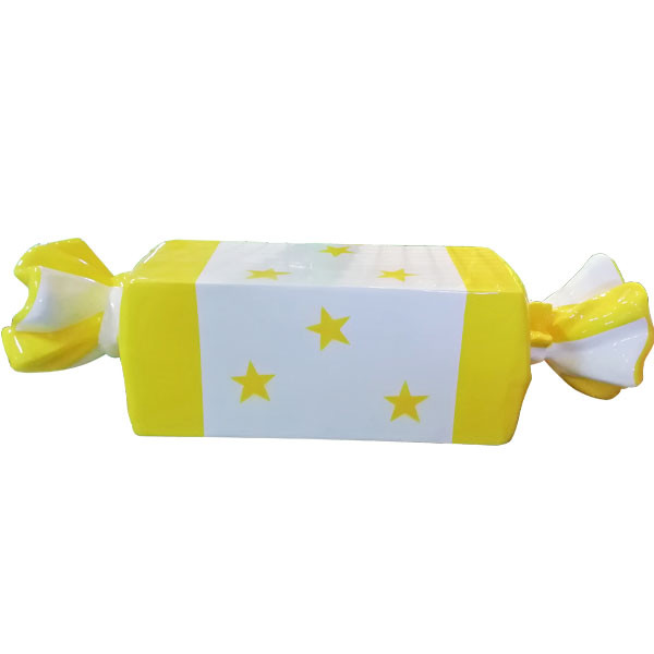 PANCHINA CARAMELLA BIANCA STELLE GIALLE IN RESINA DIM CM. 135 X 35 X 38 (H)
