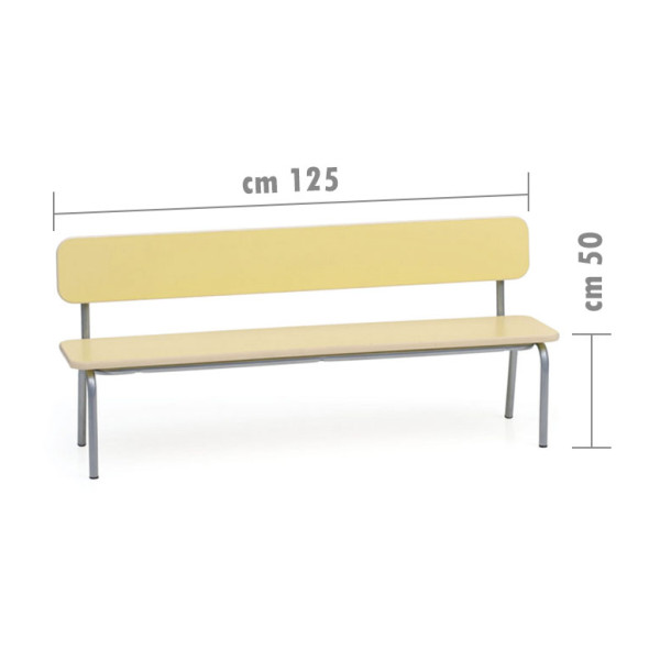 PANCA CON SCHIENALE CM 125 X 35 X 50 (HS)