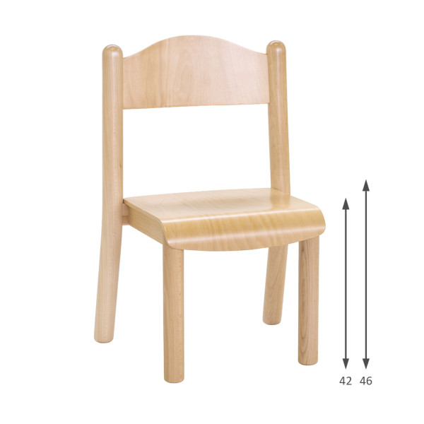 SEDIA BASIC IMPILABILE CON PIEDI TONDI | ALTEZZA SEDUTA CM 42/46