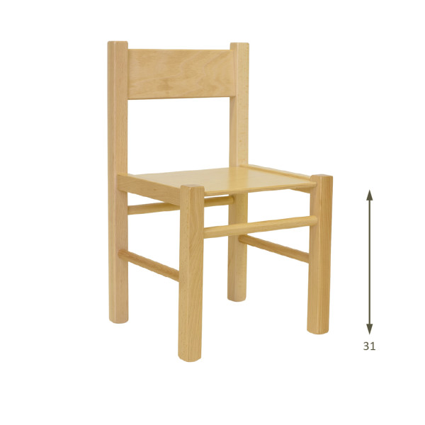 SEDIA QUAD IN LEGNO CON POGGIAPIEDI | ALTEZZA SEDUTA CM 31