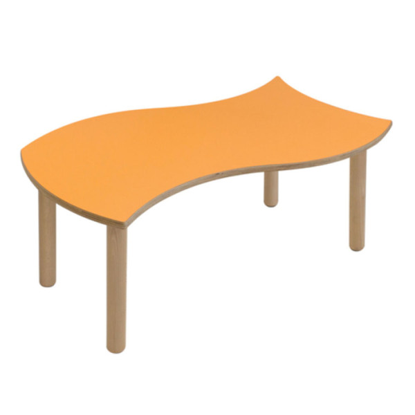 TAVOLO ROUND ONDA SX IN BETULLA E FAGGIO H PIANO DA 40 A 76 DIM: 120X65