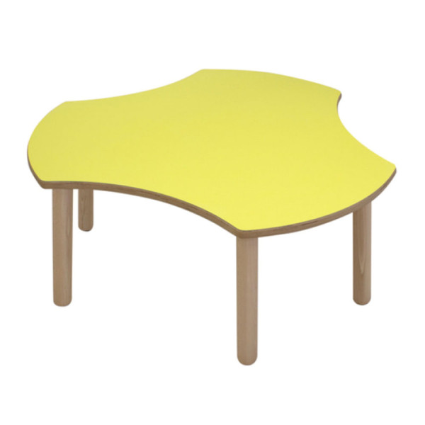 TAVOLO ROUND ONDA ELICA IN BETULLA E FAGGIO H PIANO DA 40 A 76 DIM: DIAM 120X40