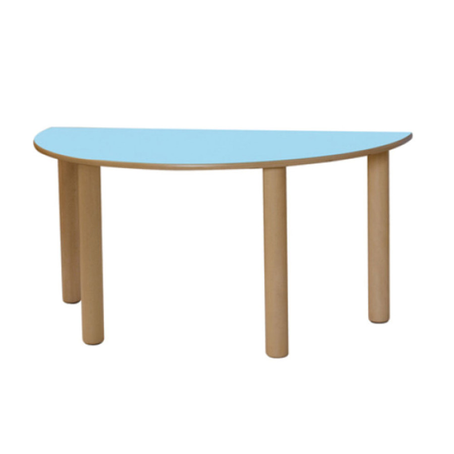 TAVOLO MEZZALUNA IN BETULLA E FAGGIO H PIANO DA 40 A 76DIM:128X64