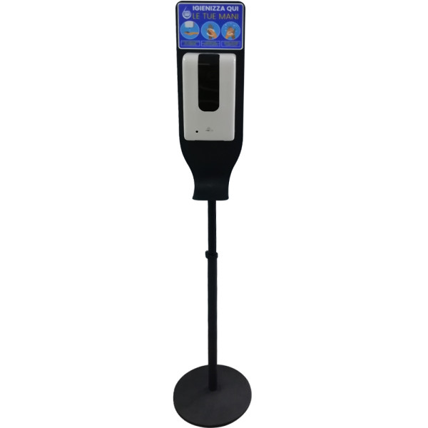 DISPENSER AUTOMATICO PER IGIENIZZANTE MANI O SAPONE CON PIANTANADIM: cm 30 x 30 x 160 (h)
