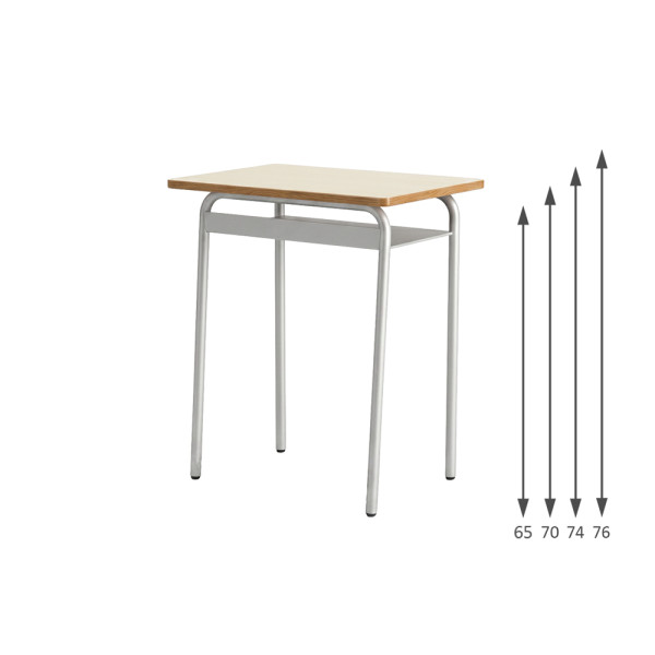 BANCO MONOPOSTO CON SOTTOPIANO SENZA POGGIAPIEDI | DIMENSIONE PIANO CM 70x50 | ALTEZZA PIANO CM 65/70/74/76