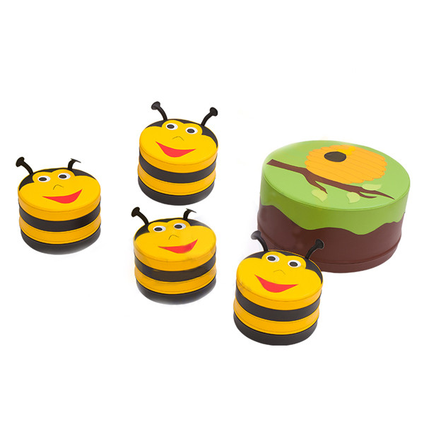 SET 5 POUF SALOTTINO API DIM CM DIAM 30 X 20 (H) - 60 X 30 (H)