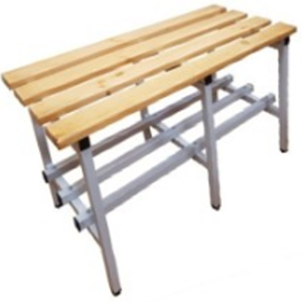 PANCA SPOGLIATOIO CON DOGHE IN LEGNO DIM CM. 100 X 40 X 45 (H)