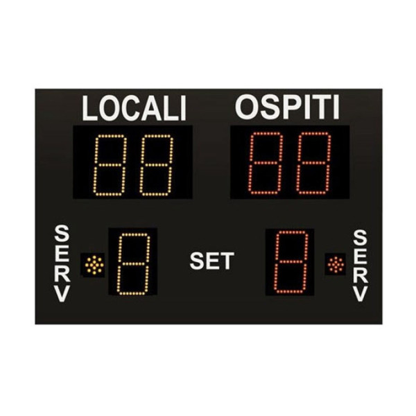 TABELLONE SEGNAPUNTI ELETTRONICO BASE PER VOLLEY CON CONSOLE GESTIONE CM 100 X 12 X 75 (H)