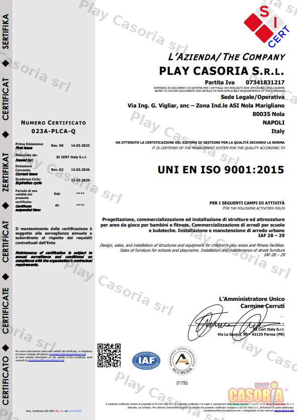 Certificazione UNI EN ISO 9001