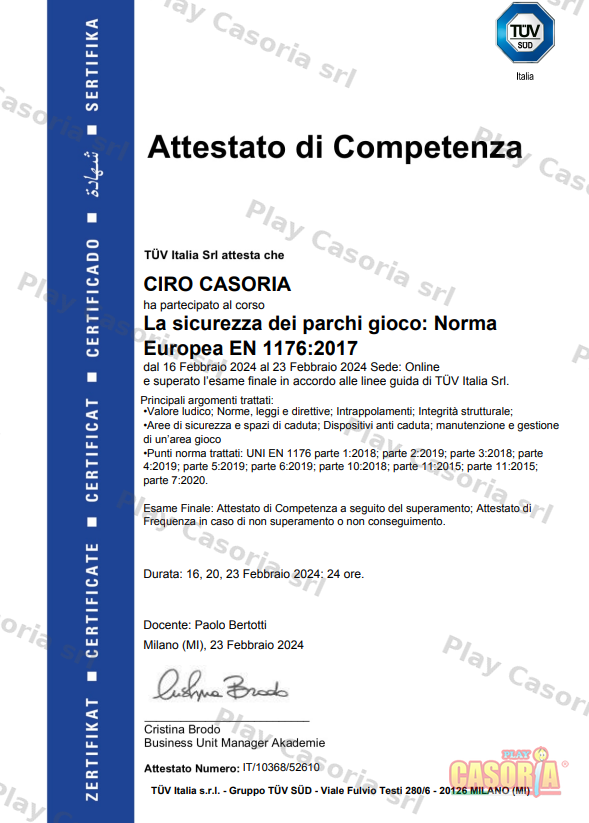 Attestato TUV Ciro