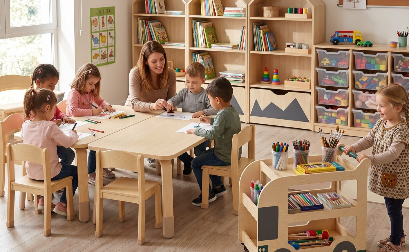 Tavoli Montessori: arredi a misura di bambino per ambienti educativi funzionali