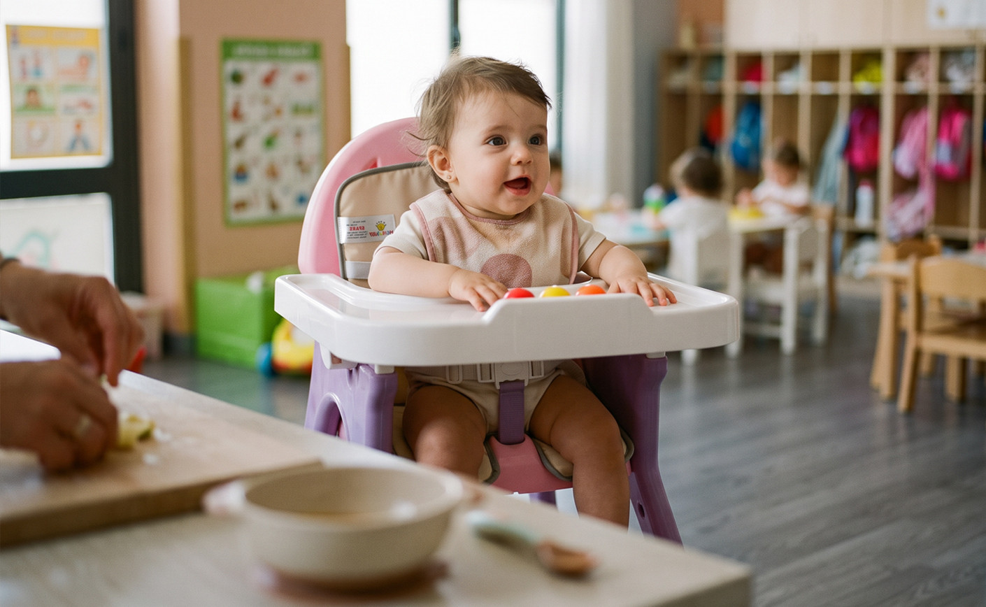 Sediolone da tavolo o sediolone pappa: come organizzare l’area pranzo dell’asilo nido